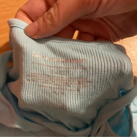 Victoria’s Secret Tied The Knot Blue Ribbed Tank Top NEW Medium Bridal I Do - Picture 6 of 6